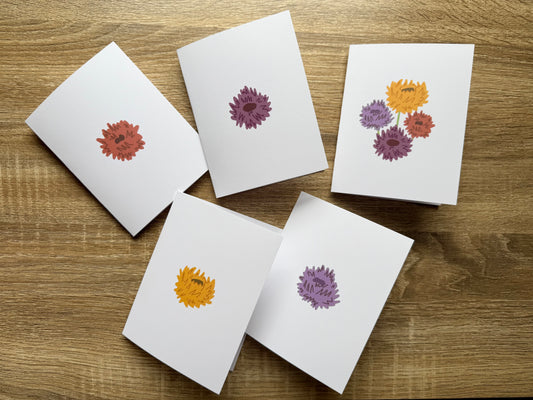 Dried Flower Illustrated Cards (Set of 5)