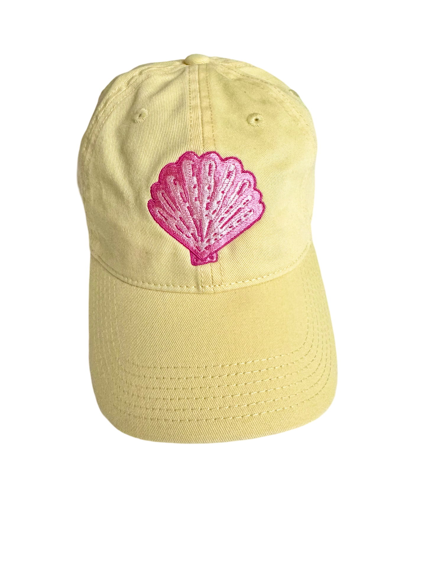 Pink Seashell Embroidered Baseball Hat