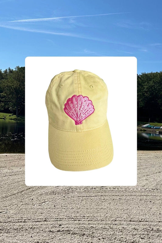 Pink Seashell Embroidered Baseball Hat